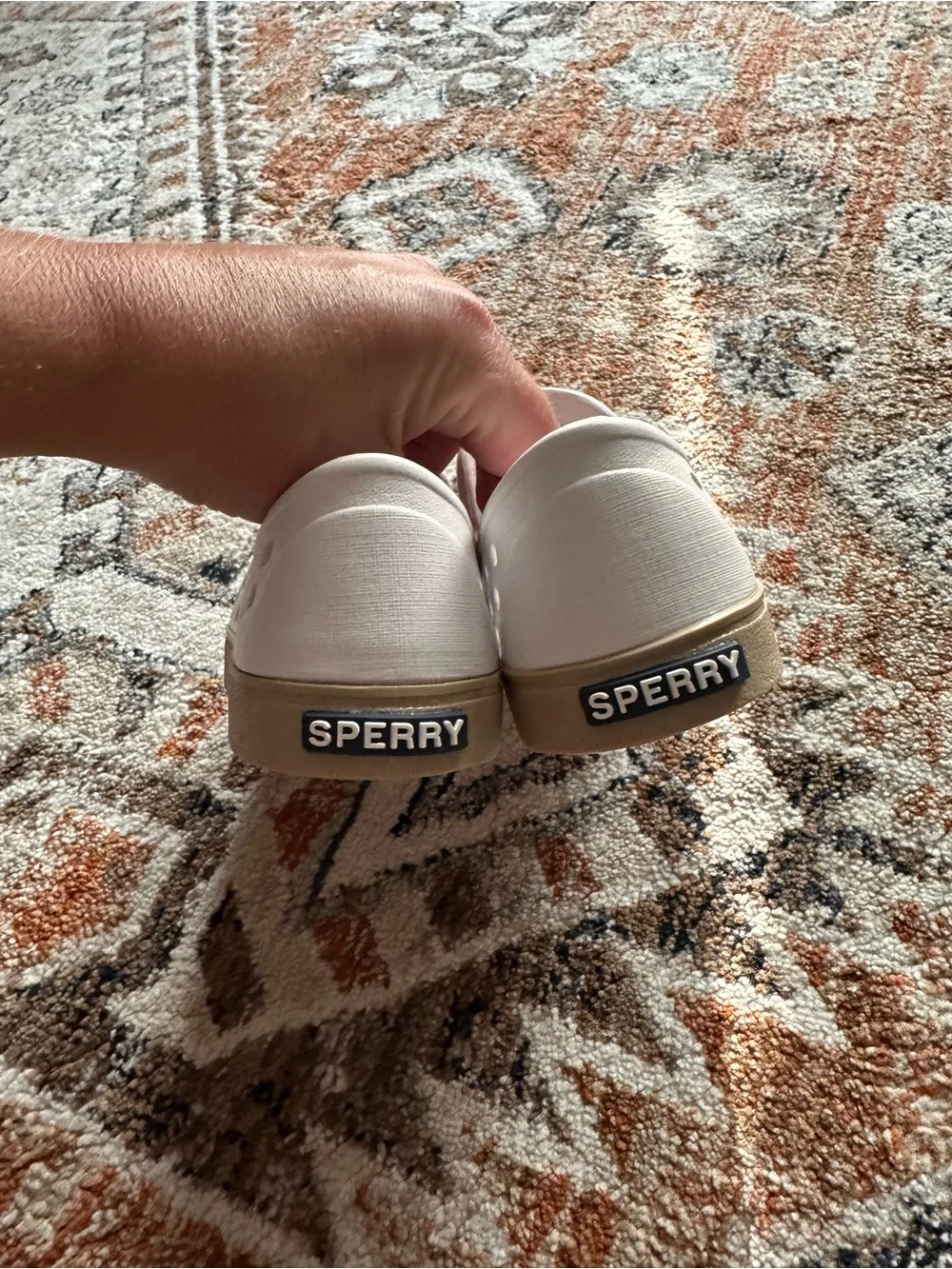 Kids Sperry White Slip-On Perforated Casual Shoes